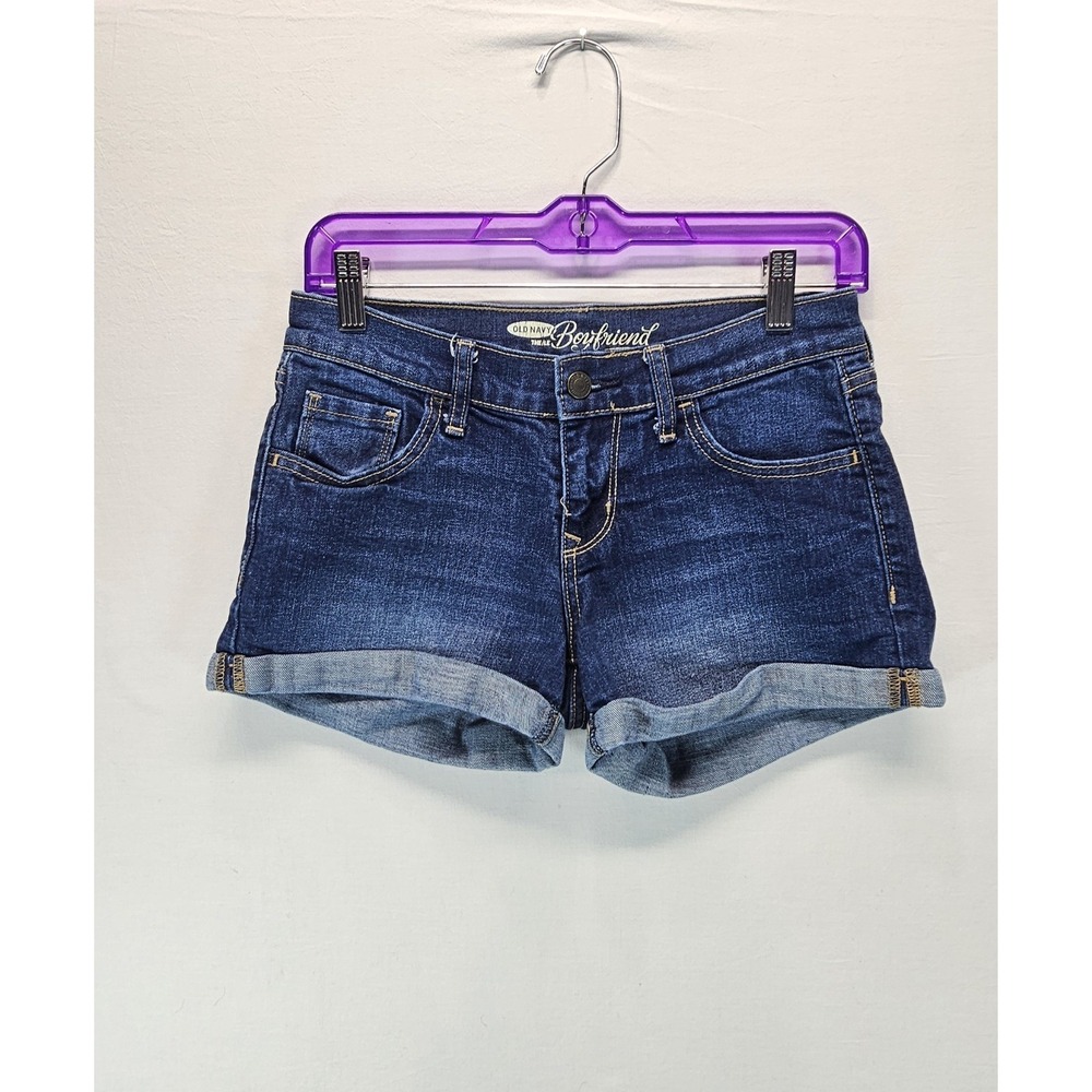 Old Navy Boyfriend Shorts 0 Regular Blue Denim Cuffed Casual Summer